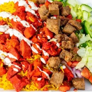 Chicken and Lamb over Rice