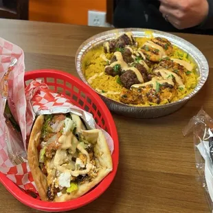 Chicken shawarma and mix plate