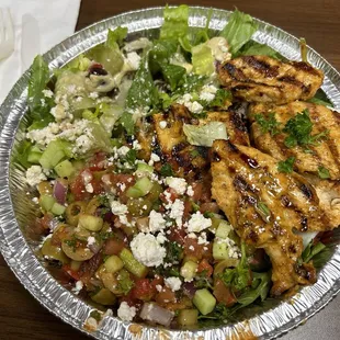 Chicken and salad plate. Delicious. Ask for this!!