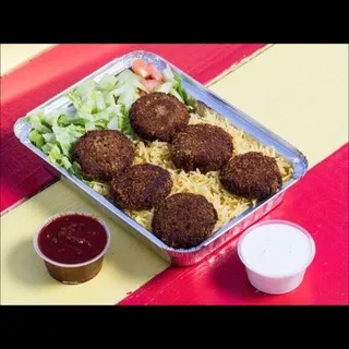 Falafel Over Rice Plate