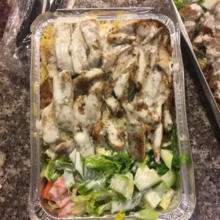 Chicken Shawarma Over Rice Plate