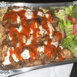 Chicken shwarma over rice