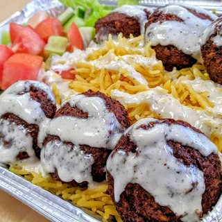 Falafel Over Rice Plate