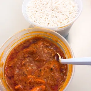 a bowl of curry and rice