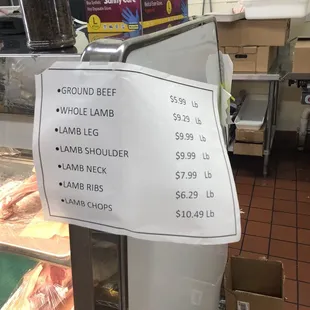 Beef and lamb prices