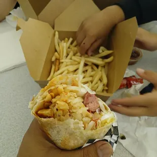 Watani burger and fries