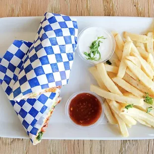 fries and ketchup on a plate