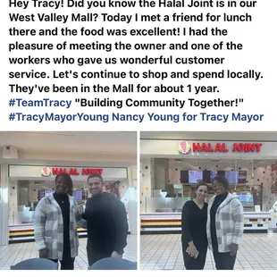 My friend Nancy, with the employees of Halal joint during our lunch time!