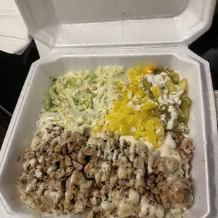 Friday&apos;s 1. Chicken over Rice plate