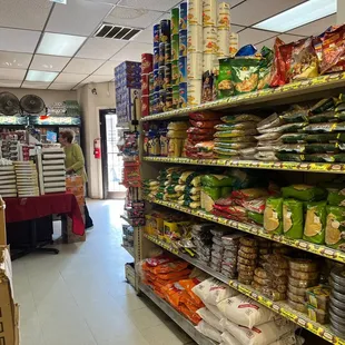 shelves of food and snacks