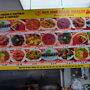 Food menu and prices. Not all items are available fresh every day (Jul-2021)