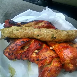 Chicken tikka leg and chicken seekh kabab
