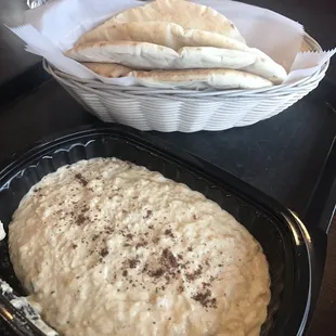 Baba ganoush with warm pita