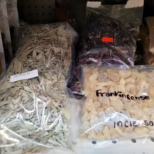 Impressive selection of dried herbs and spices. They even had frankincense too.