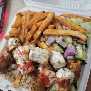 "Kofta" platter. Putting the undercooked mystery meat in quotes. Terrible