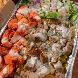 a tray of food