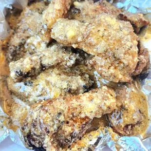 Garlic parmesan chicken wings.