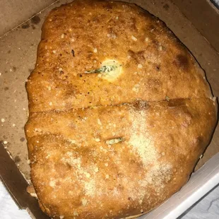 a piece of bread in a box