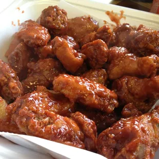Out of fryer hot wings