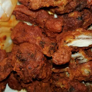 a pile of fried chicken