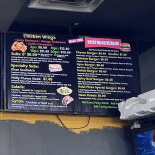 menu