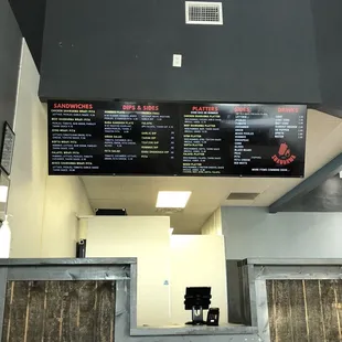 menus on the wall