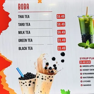 Drink menu