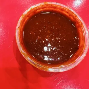 Red sauce/hot sauce is so bomb.  The flavors inside this sauce is magic.