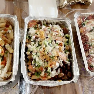 Lamb over Fries and Chicken Loaded Fries.