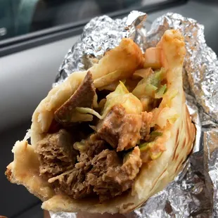 Lamb gyro. Big portion filled with generous portion of lamb. $8.40 incl tax+drink.