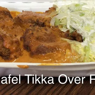 Falafel Tikka Over Rice (March 2019, $9.50)