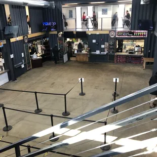 Looking down from the balcony