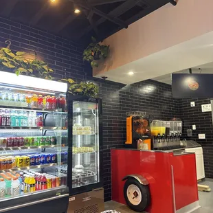 The cooler and fresh juices