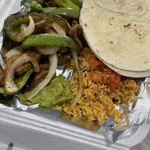 Steak fajitas