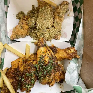 Spicy lemon pepper and garlic parmesan wings