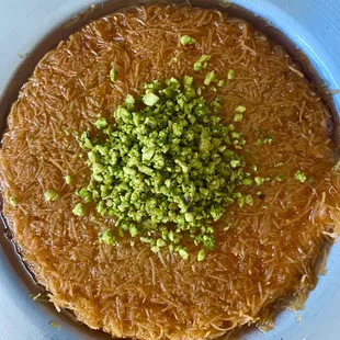 A Halaloğlu original recipe for kunefe. A delectable combination of fresh phyllo dough, cheese, and simple syrup.