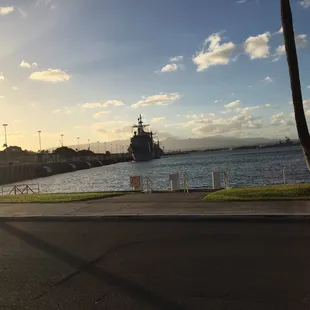 View of a battle ship from close to the room. Can walk here.