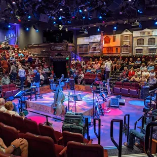 a band performing on stage