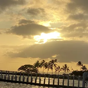 Sunset as viewed from Hale Koa's Waikiki beach front.