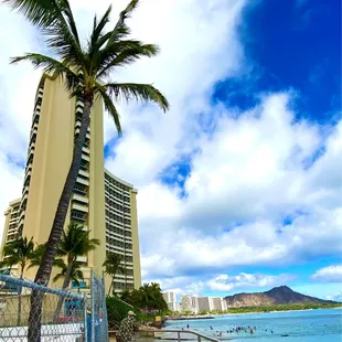 Uwe of Waikiki Beach and the Sheraton from just past Hale Koa property line