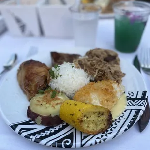Luau feast plate