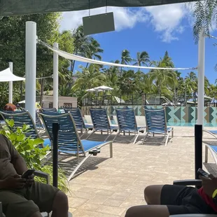 Cabana 2: lounge chairs x2, chairsx2, a table. Zipper closures if needed. Many towels to use. Sanitized. Love this $70