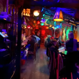 Blurry image of the amazing colors of the interior!