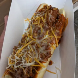 Chili cheese dog minus the swiss cheese