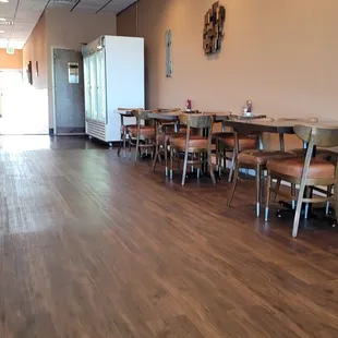 Seating area to the right of the Hostess Station in Hale&apos;s Kitchen.