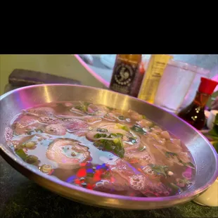 a bowl of soup on a table