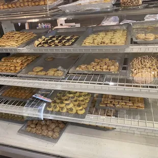 a variety of pastries on display