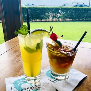 Mt. Ka&apos;ava fresh fruit mango mojito and Mai Tai