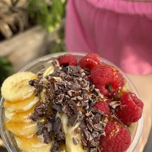 Peanut butter açaí bowl.