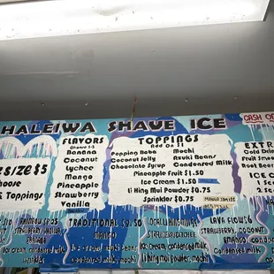 Menu of awesomeness!!!